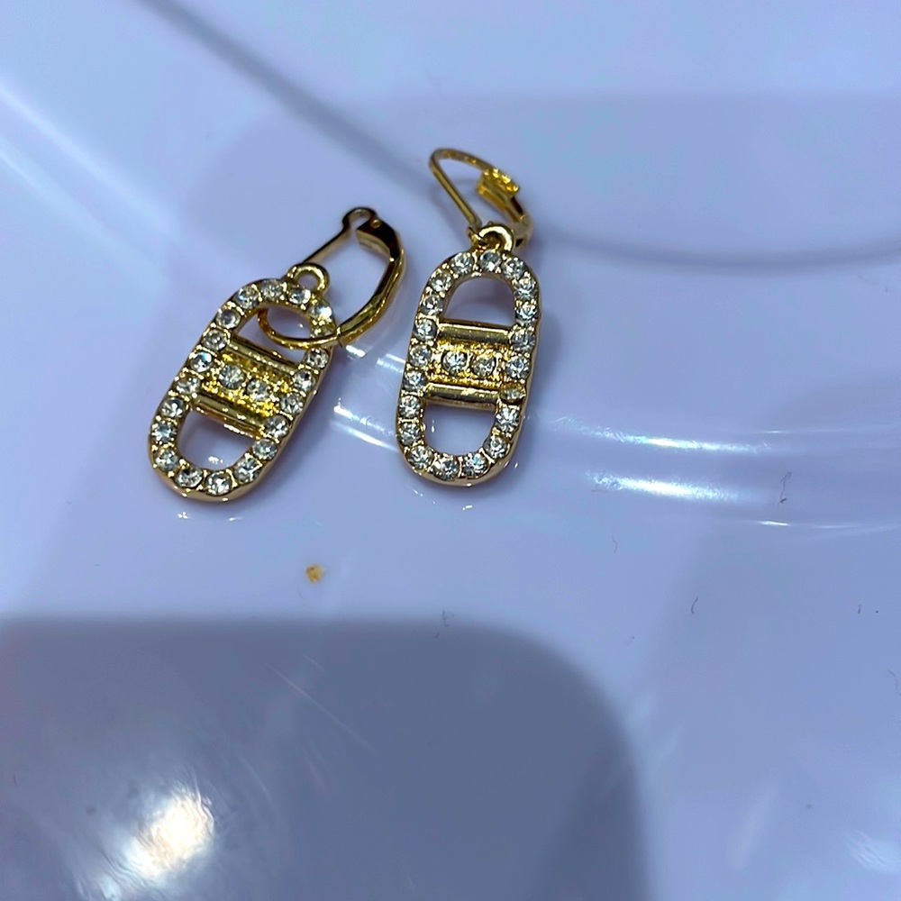 Gold zipper earrings